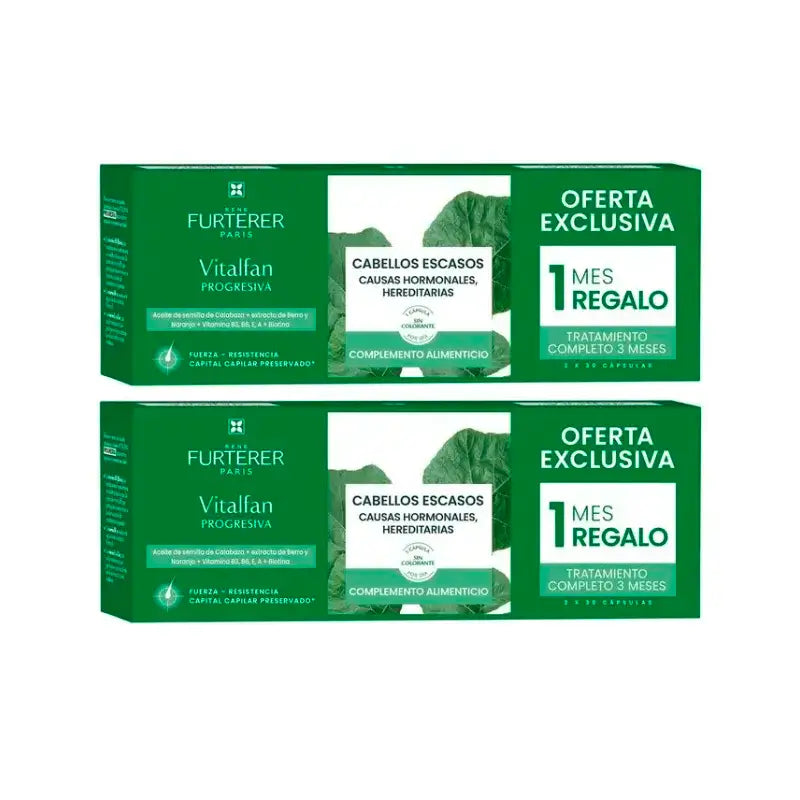 Rene Furterer Vitalfan Chute progressive des cheveux , Pack 2 x 30 gélules