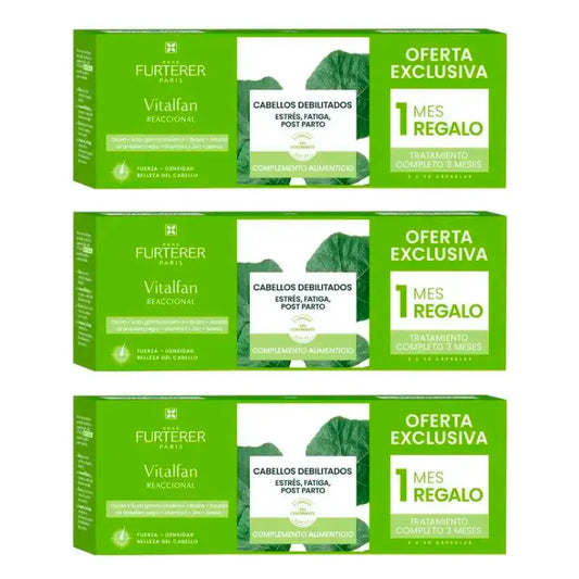 Rene Furterer Vitalfan Anticaida Reaccional, Pack 3 x 30 gélules
