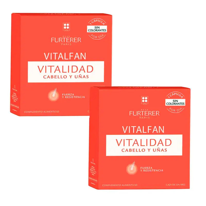 Rene Furterer Vitalfan Vitalité Cheveux et Ongles, Pack 2 x 30 gélules