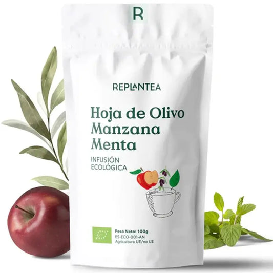Replantea Organic Olive Leaf, Apple & Mint Infusion, 100 g