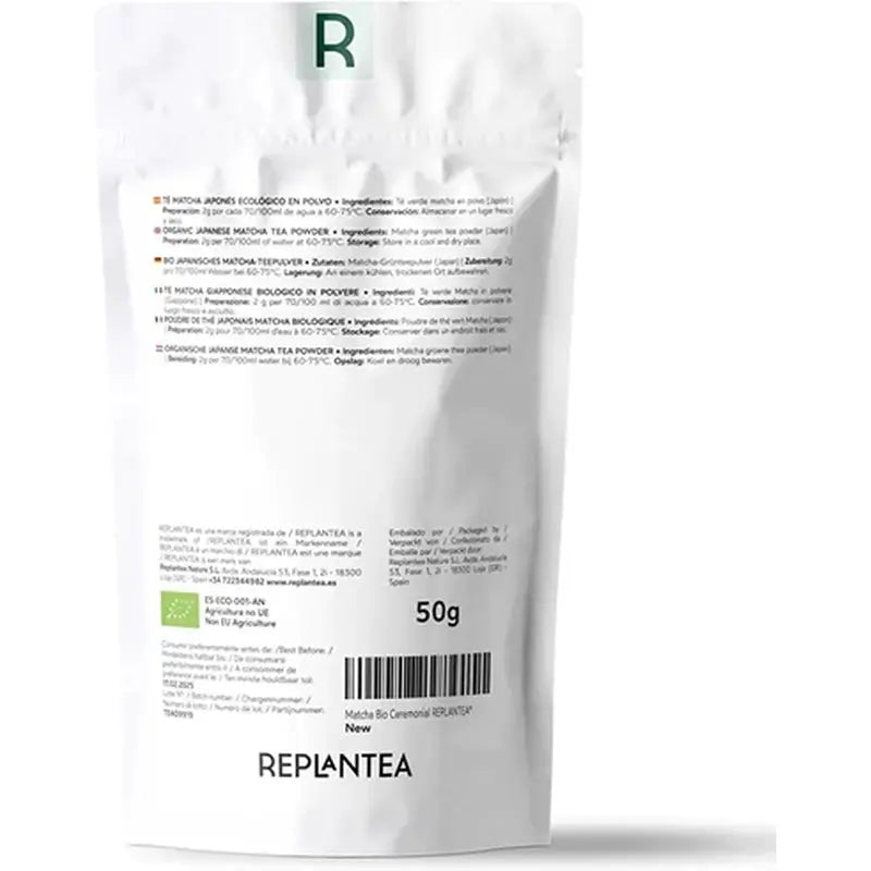 Replantea Organic Matcha Ceremonial Japanese Tea, 50 g