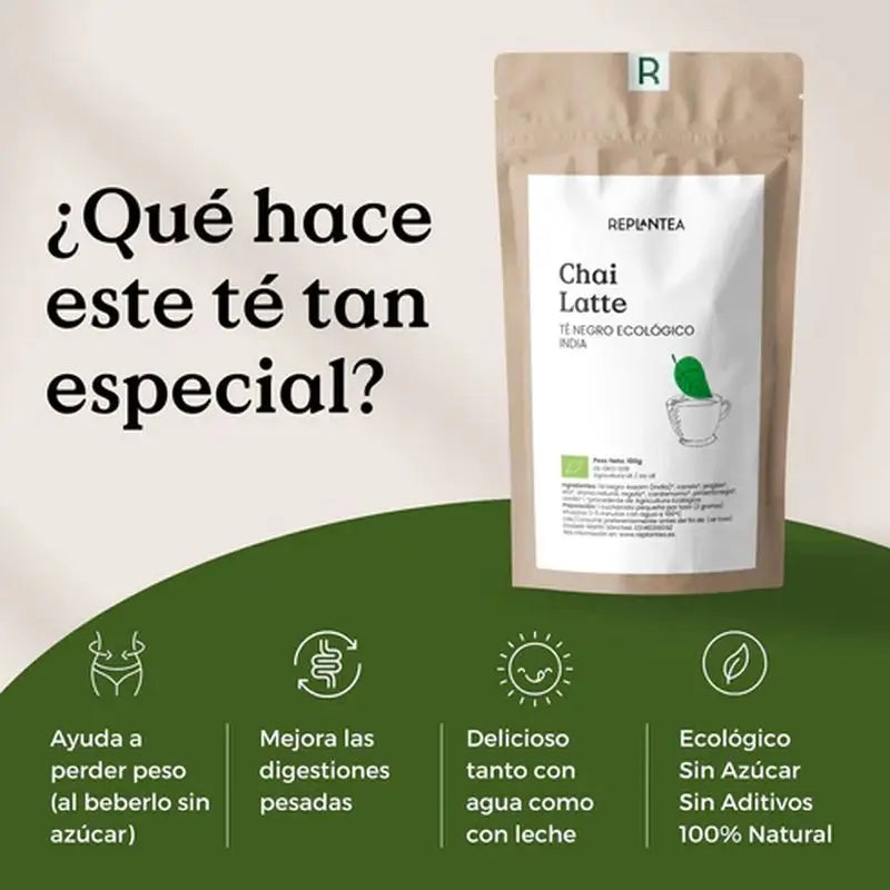 Replantea Thé noir Chai Latte Bio, 100 g