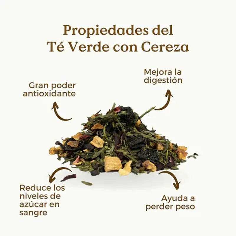 Replantea Thé vert Cerise & Hibiscus Bio, 100 g