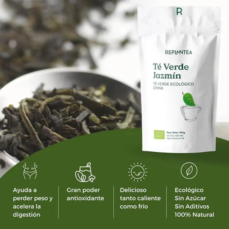 Replantea Thé vert au jasmin biologique, 100 g
