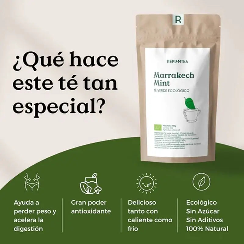 Replantea Thé Vert Menthe de Marrakech Bio, 90g