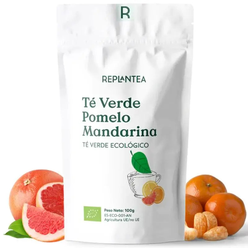 Replantea Organic Grapefruit Mandarin Green Tea, 100g