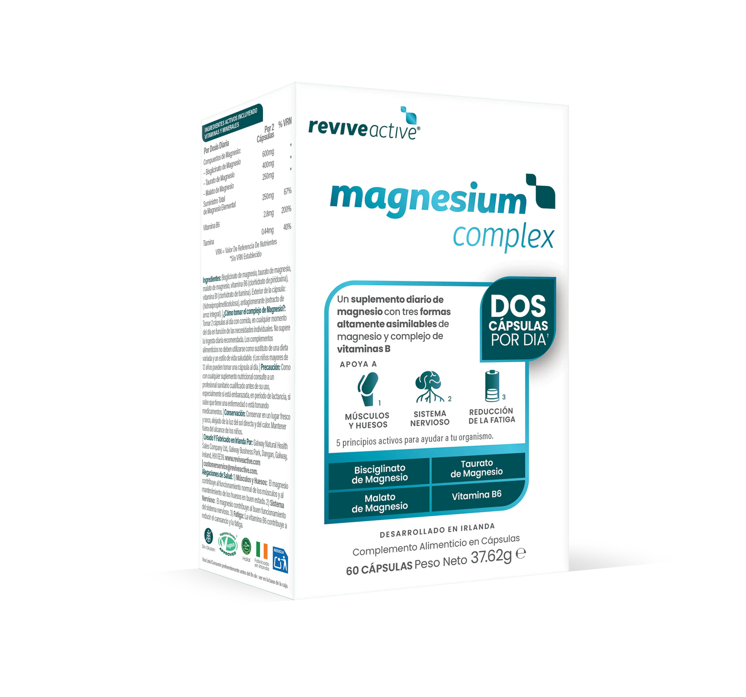 Revive Active Tri-Magnesio Complex + B6, 60 gélules
