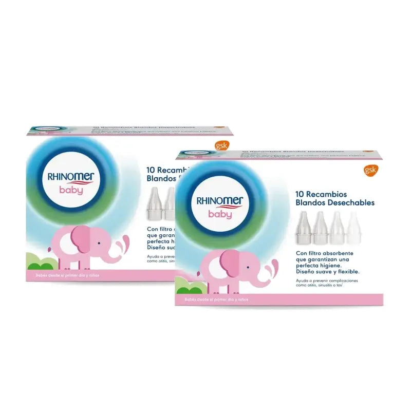 Rhinomer Baby : pièces de rechange pour aspirateur nasal, 10 pièces, lot de 2