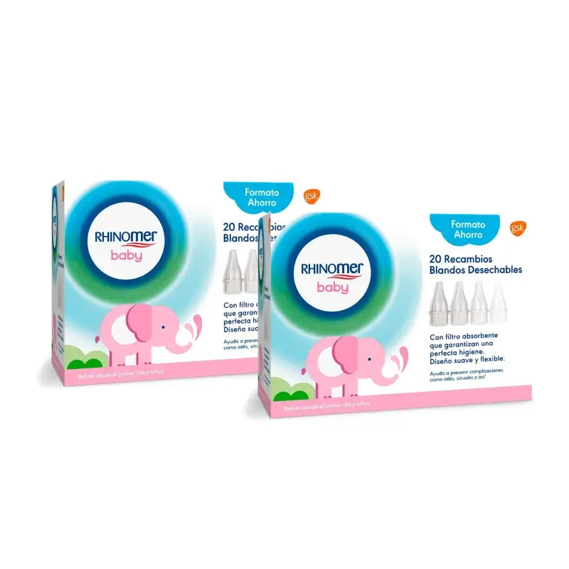 Rhinomer Baby : recharges pour aspirateur nasal, 20 pièces, lot de 2