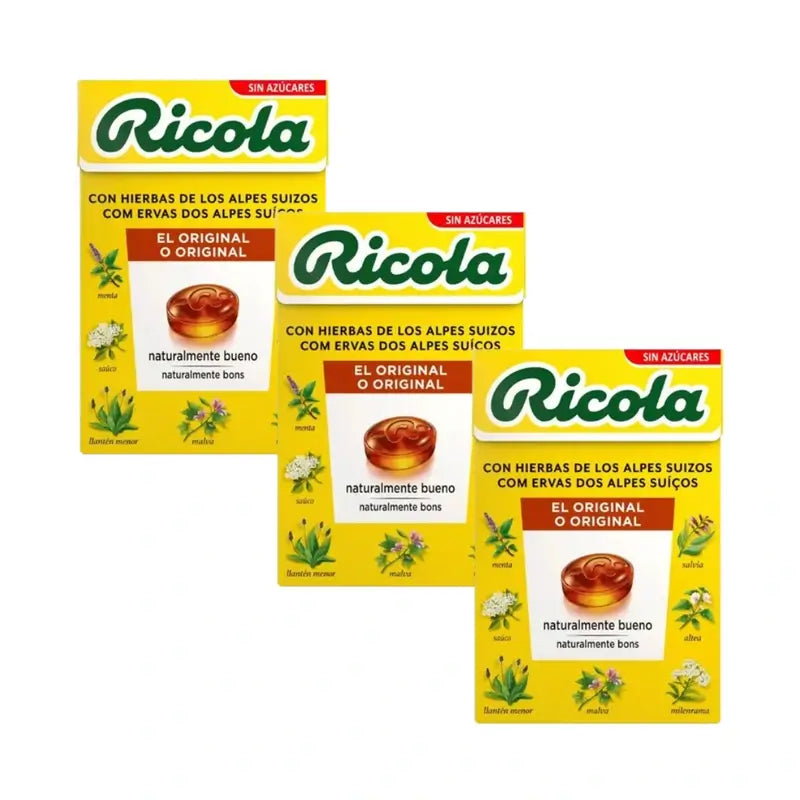 RICOLA HERBES ET STEVIA SANS SUCRE Emballage 3 x 50 G