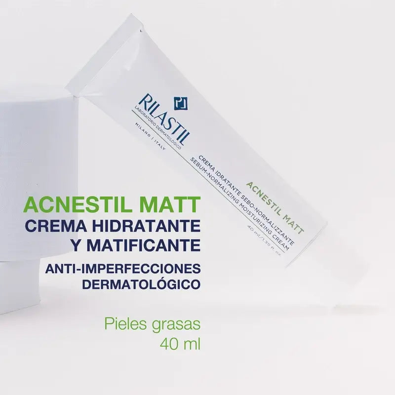 Rilastil Acnestil Matt Crème hydratante et matifiante Peau grasse 40 ml