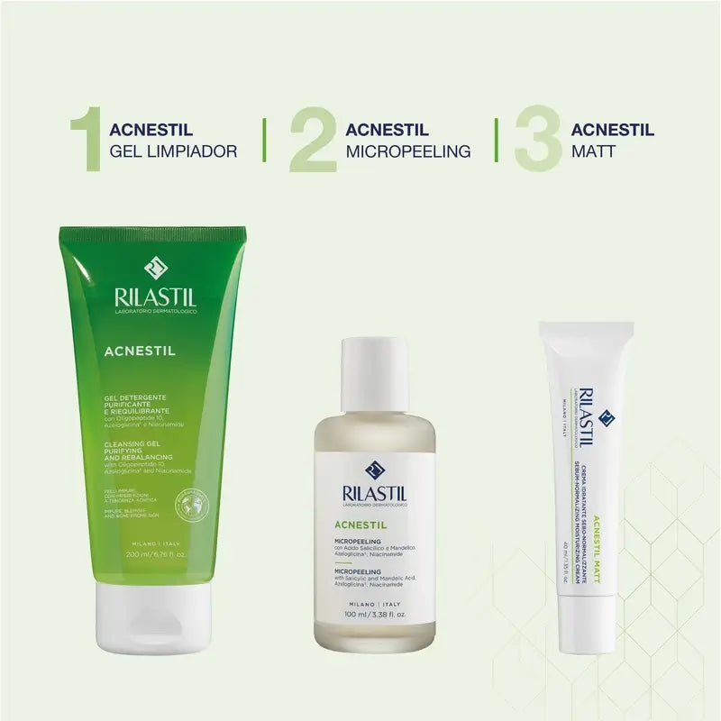 Rilastil Acnestil Matt Crème hydratante et matifiante Peau grasse 40 ml