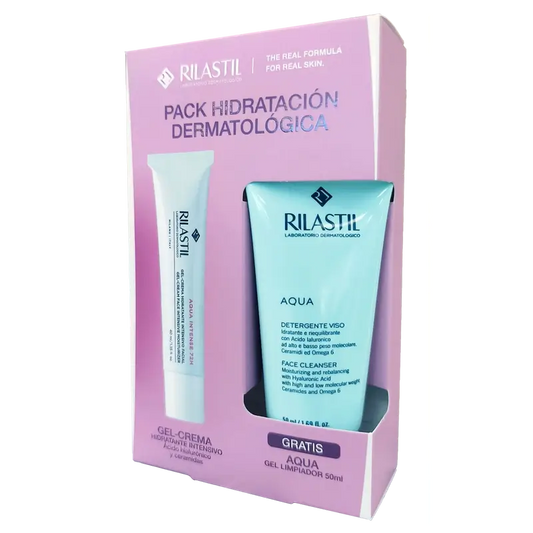 Rilastil Aqua Hydratant dermatologique pour le visage, 40 ml + 500 ml