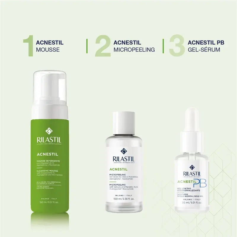 Rilastil Acnestil Mousse nettoyante séborégulatrice 150 Ml