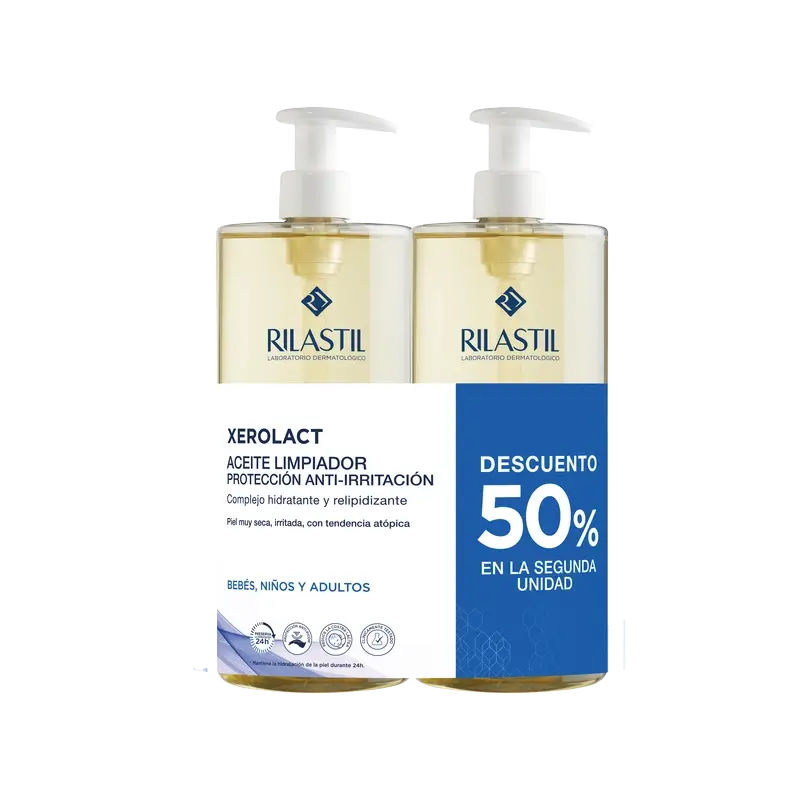 Rilastil Duplo Xerolact Oil 2A 50% de réduction 1L, 1000ml + 1000ml