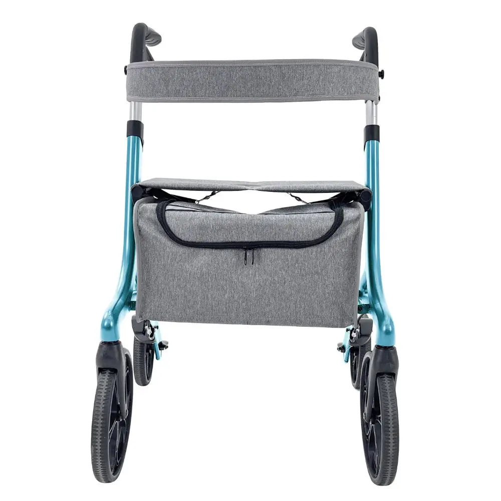déambulateur pliable en aluminium avec freins, nouveau modèle (bleu)