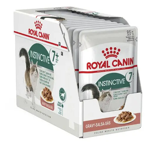 Royal Canin Adult +7 Instinctive Pouch Sauce Box 12X85Gr, wet cat food