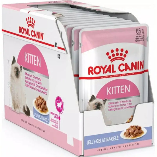 Royal Canin Kitten Sterilised Pouch Gelatine Box 12X85Gr, wet cat food