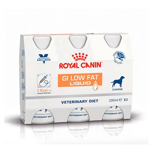 Royal Canin Veterinary Intestinal Low Fat Liquid 3X200Ml, wet food for dogs
