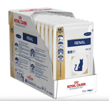 Royal Canin Veterinary Renal Chicken Pouch Box 12X85Gr, wet food for cats