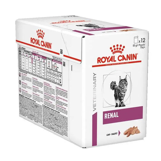Royal Canin Veterinary Renal Pouch Box 12X85Gr, wet food for cats
