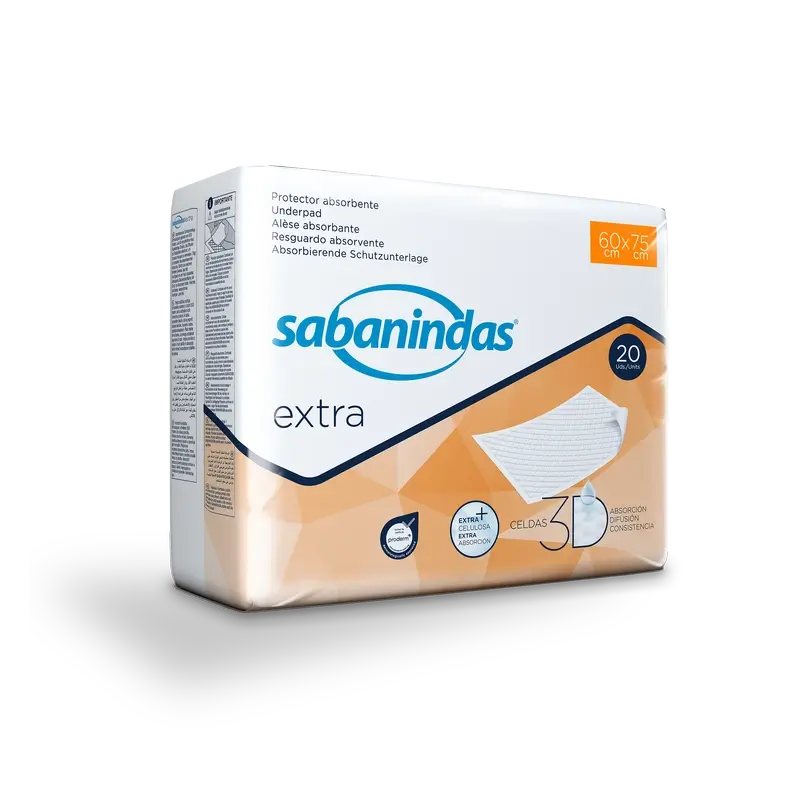 Sabanindas Extra Large Absorbent Pad 60 X 75 Cm. 20 pièces