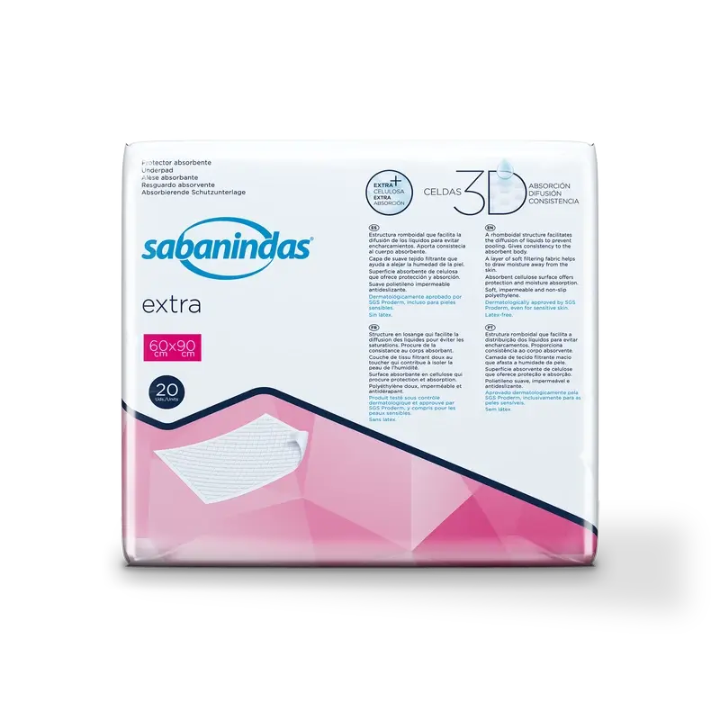 Sabanindas Coussinet Extra Absorbant Maxi 60 X 90 Cm. 20 pièces