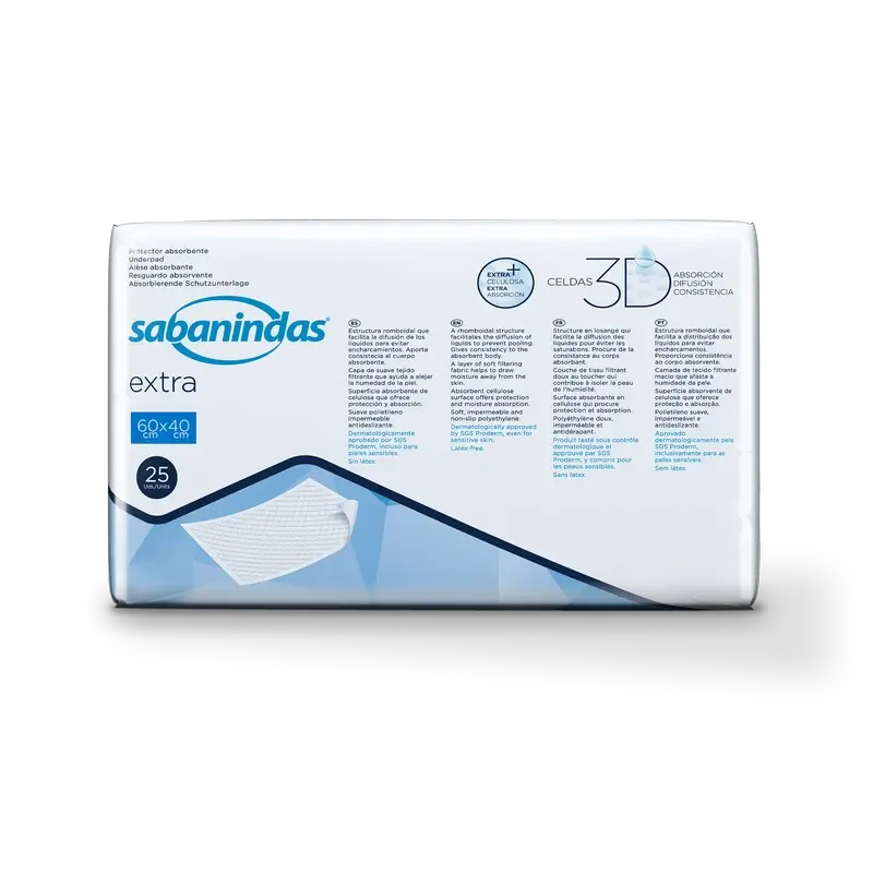 Sabanindas Extra Small Absorbent Pad 60 X 40 Cm. 25 pièces