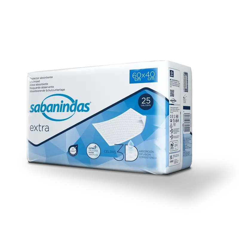 Sabanindas Extra Small Absorbent Pad 60 X 40 Cm. 25 pièces