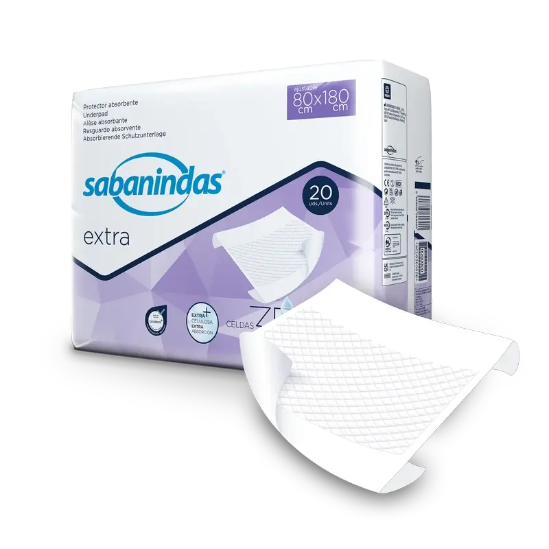 Sabanindas Coussin Absorbant Extra Réglable 80 X 180 Cm. 20 pièces