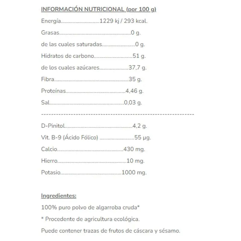 Salud Viva Poudre de caroube brute Eco , 250 g