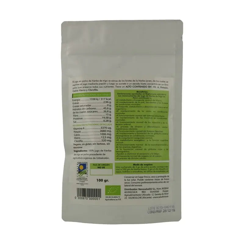 Salud Viva Jus d'herbe de blé Eco, 100 g