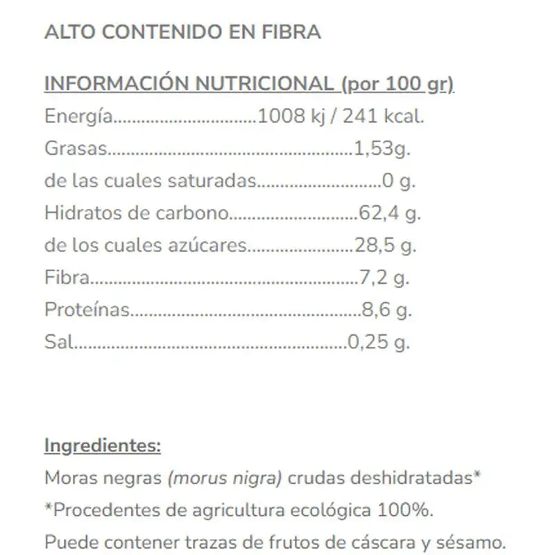 Salud Viva Mûres 140Gr. Eco Sg S/A Vegan