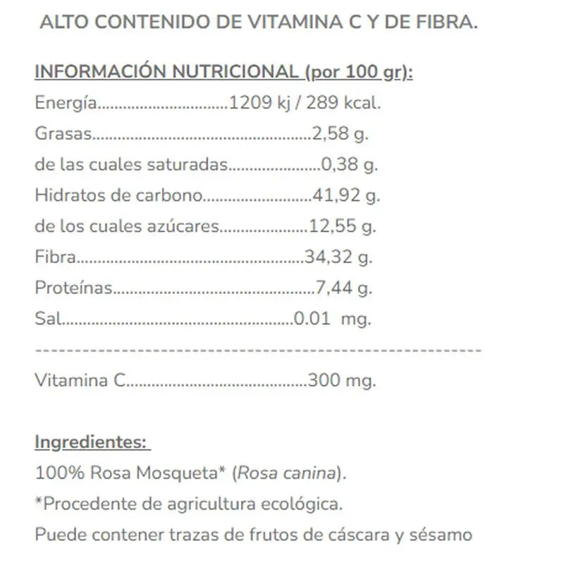 Salud Viva Rosehip Powder 125Gr. Bio Sg Vegan