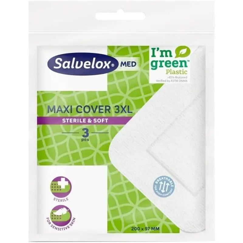 Salvelox Maxi Cover 3Xl Sensitive Skin, 3 Dressings 200 X 97 Mm