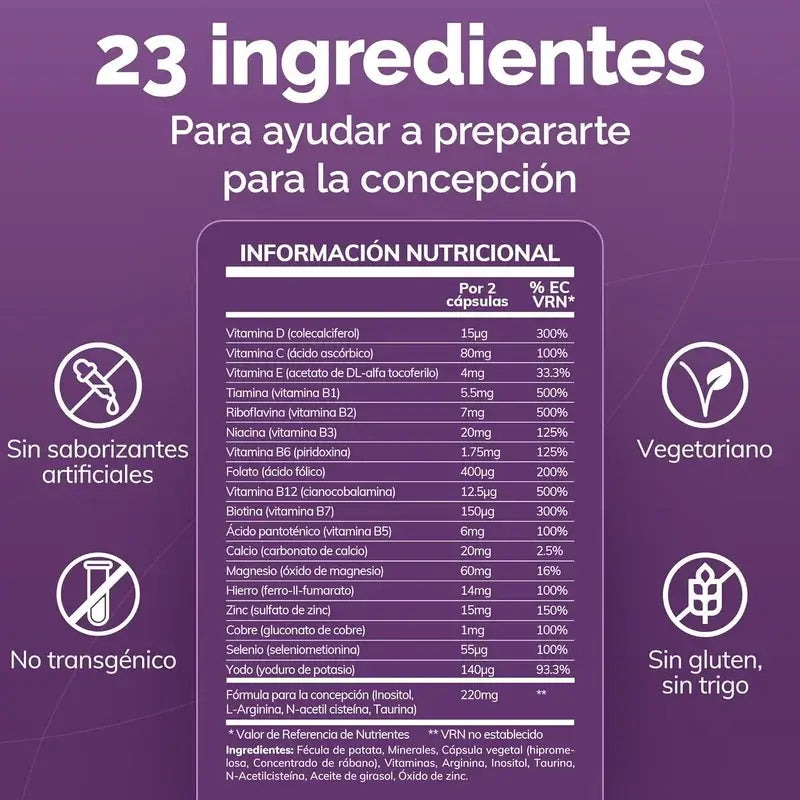 Sasmar Conceive Plus Soutien à la Fertilité Féminine, 60 Capsules