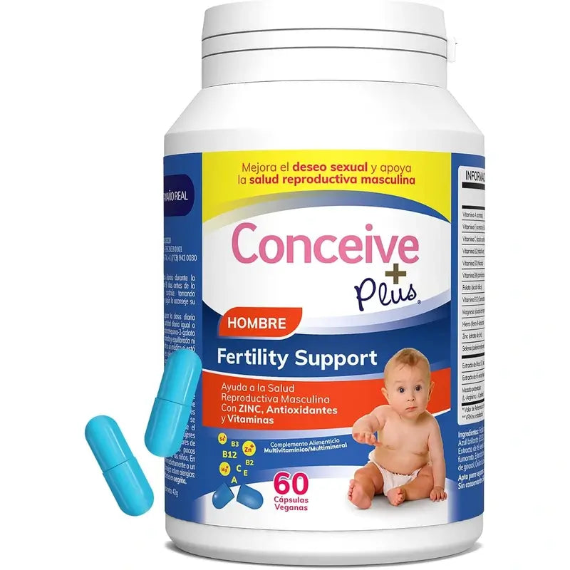 Sasmar Conceive Plus Soutien à la Fertilité Masculine, 60 Capsules