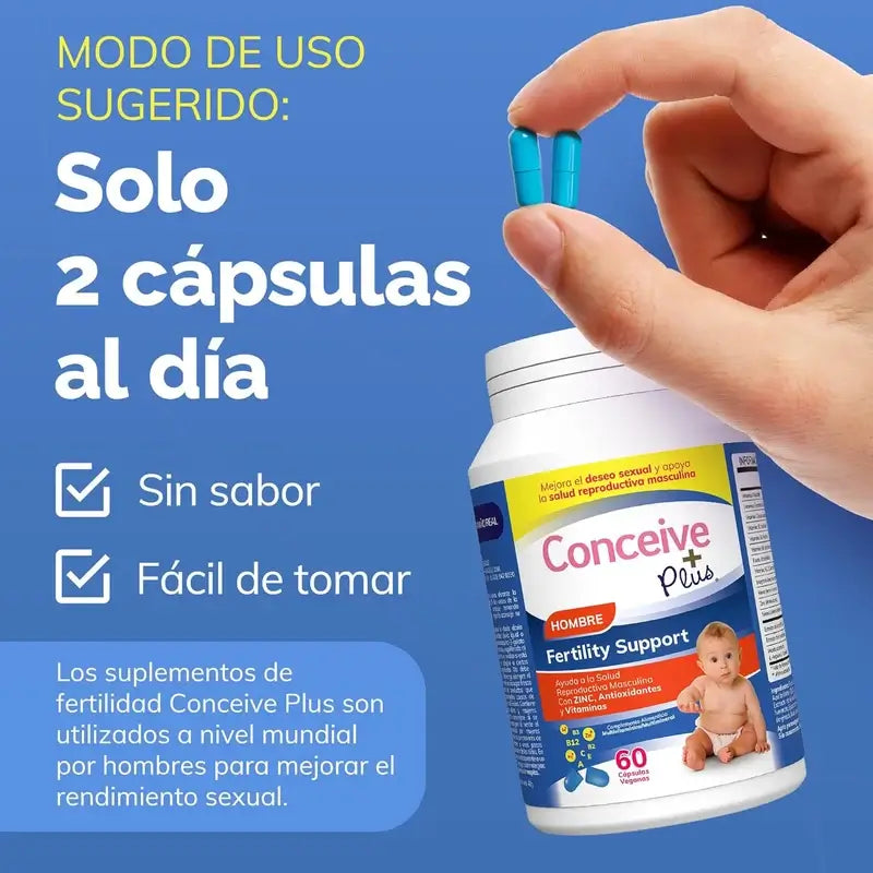 Sasmar Conceive Plus Soutien à la Fertilité Masculine, 60 Capsules