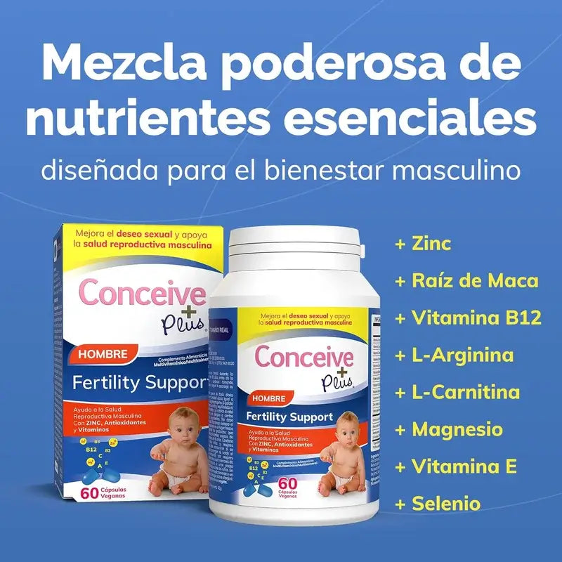 Sasmar Conceive Plus Soutien à la Fertilité Masculine, 60 Capsules