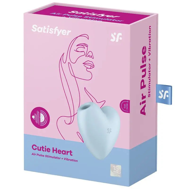 Satisfyer Air Pulse Cutie Heart Stimulator & Vibrator - Bleu