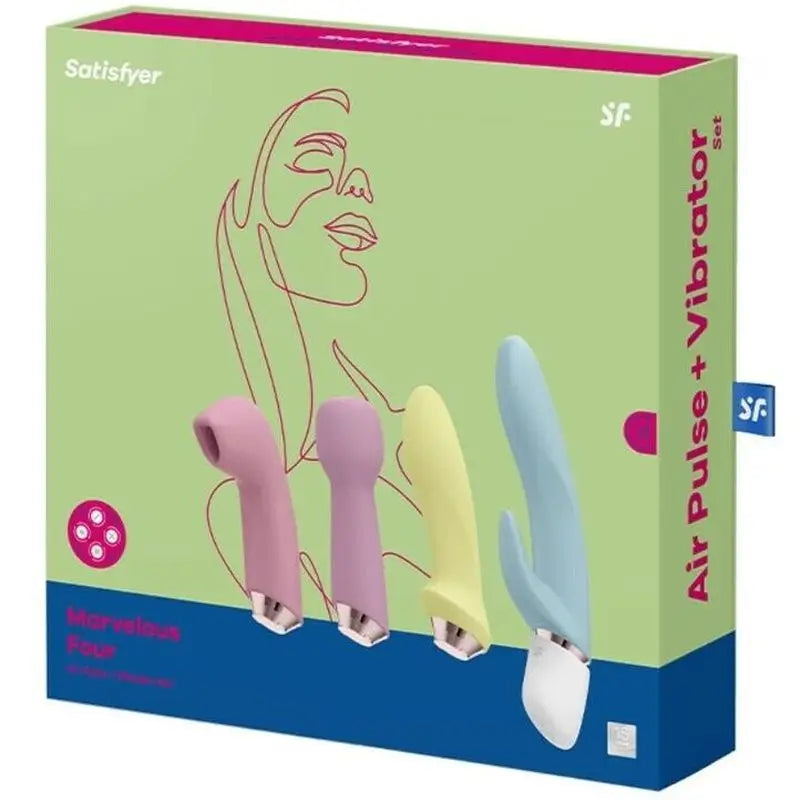 Satisfyer Air Pulse Marvelous Four - Ensemble vibrateur et ventouse