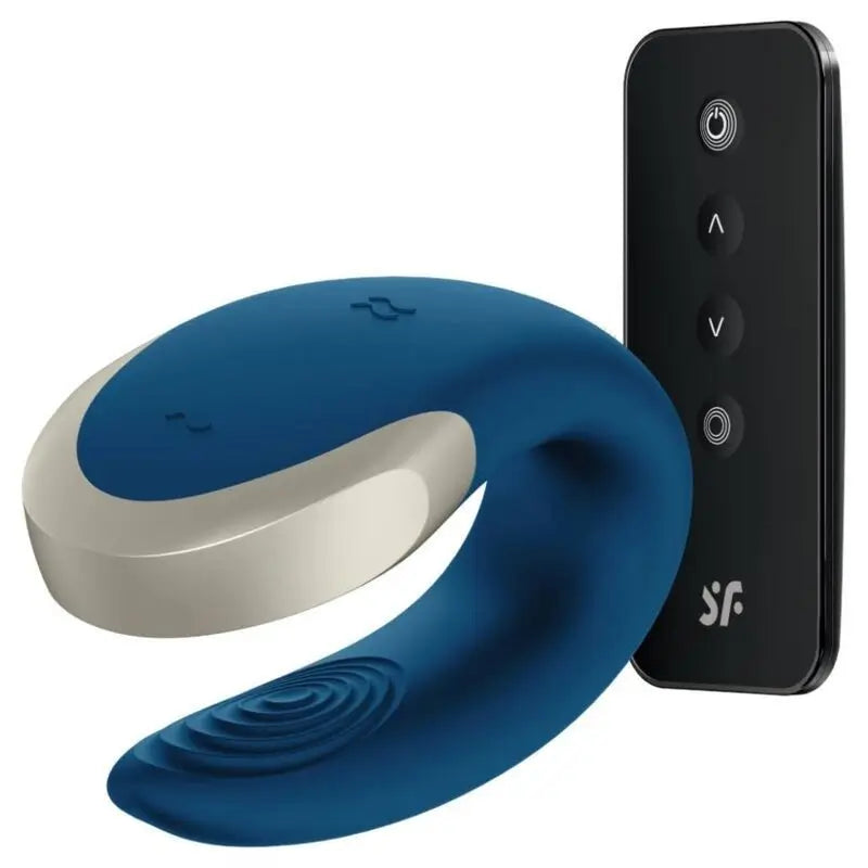 Satisfyer Connect App Double Love Vibrator Couples Luxury Blue