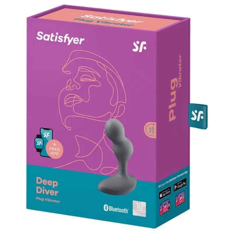 Satisfyer Connect Deep Diver Vibrating Plug App - Gris