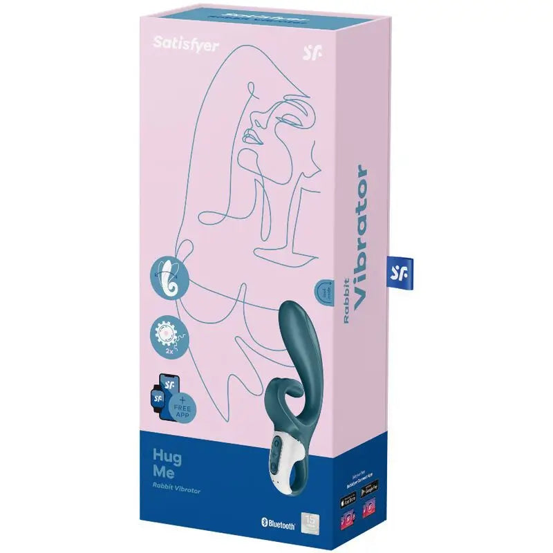 Satisfyer Connect Hug Me Rabbit App Vibrator - Bleu