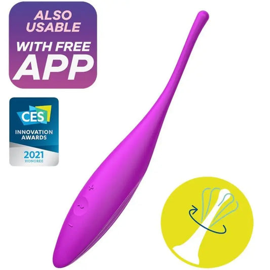 Satisfyer Connect Twirling Joy Clitoral Stimulator - Fuchsia