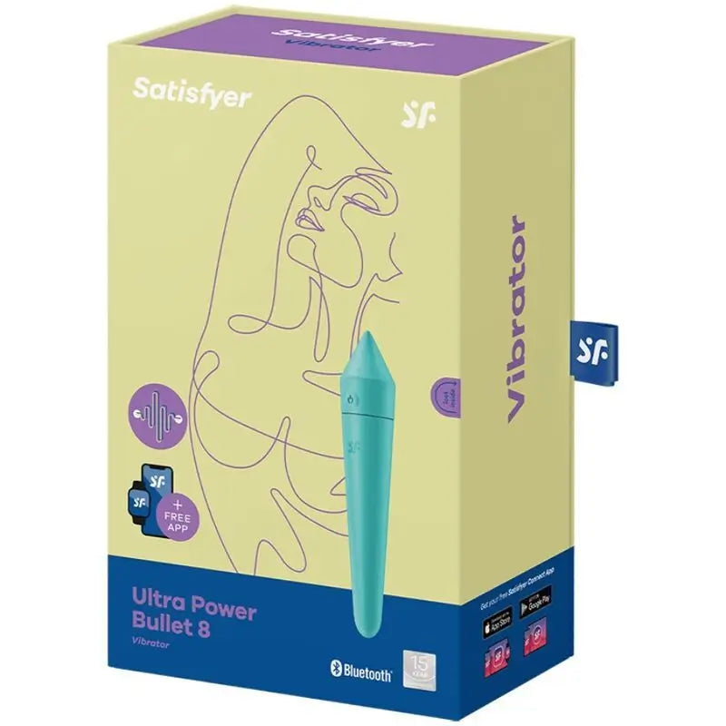 Satisfyer Connect Ultra Power Bullet 8 Bullet Vibrant Turquoise
