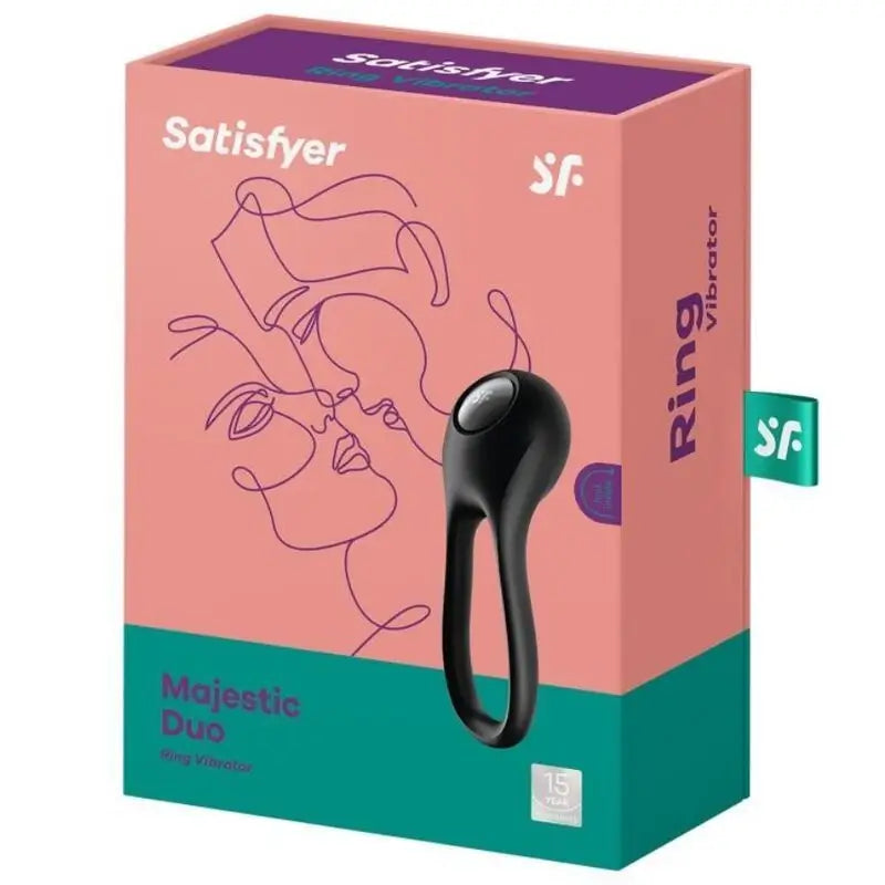 Satisfyer Ring Majestic Duo Vibrating Ring Noir