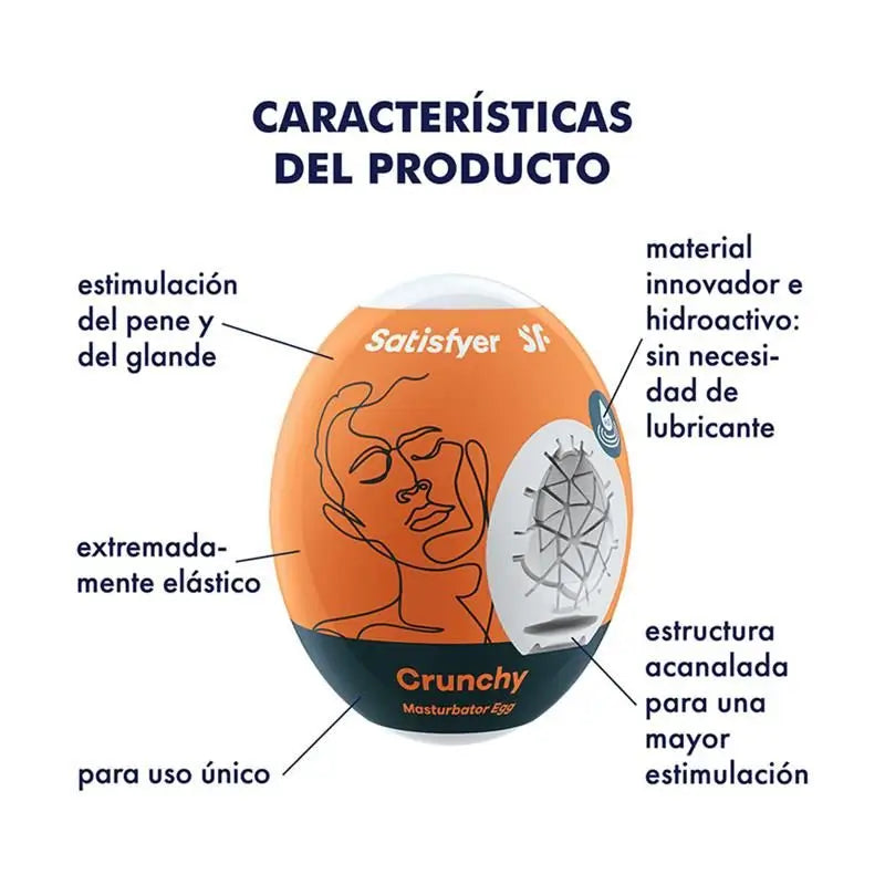 Satisfyer Set 3 Masturbateur Modèle Oeuf Crunchy