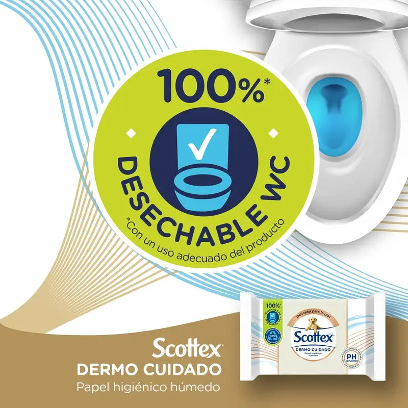 Papier hygiénique humide Scottex Dermo Care, 66 pcs.
