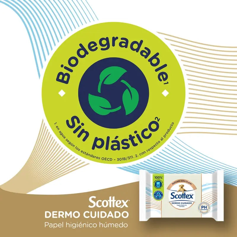 Papier hygiénique humide Scottex Dermo Care, 66 pcs.